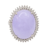 PT900鉑金 紫玉 鑽石 戒指【JEWELRY 無品牌珠寶 Jade 16.7g