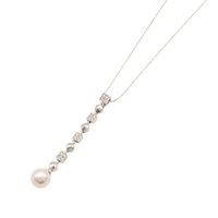 18K白金 Akoya 珍珠 鑽石 項鍊【JEWELRY 無品牌珠寶】