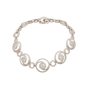 18K白金 鑽石 手鏈【JEWELRY 無品牌珠寶】 Diamond 16.2g
