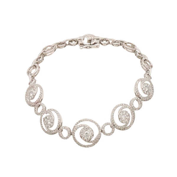 18K白金 鑽石 手鏈【JEWELRY 無品牌珠寶】
