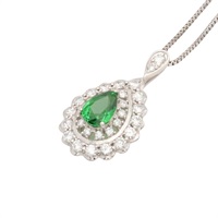 PT900鉑金 沙弗萊石 項鍊【JEWELRY 無品牌珠寶】 Tsavorite 3.8g