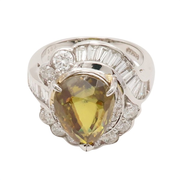 PT900鉑金 榍石 鑽石 戒指【JEWELRY 無品牌珠寶】 Sphene 10.0g
