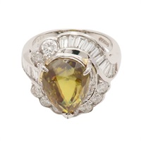 PT900鉑金 榍石 鑽石 戒指【JEWELRY 無品牌珠寶】 Sphene 10.0g