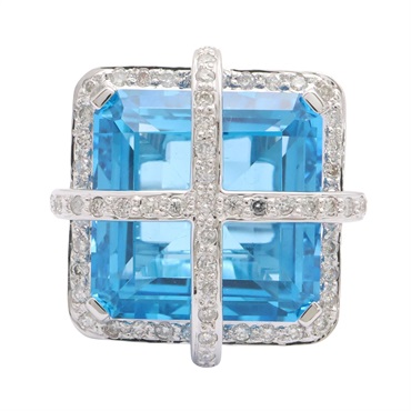 藍托帕石 18K白金 戒指【JEWELRY 無品牌珠寶】