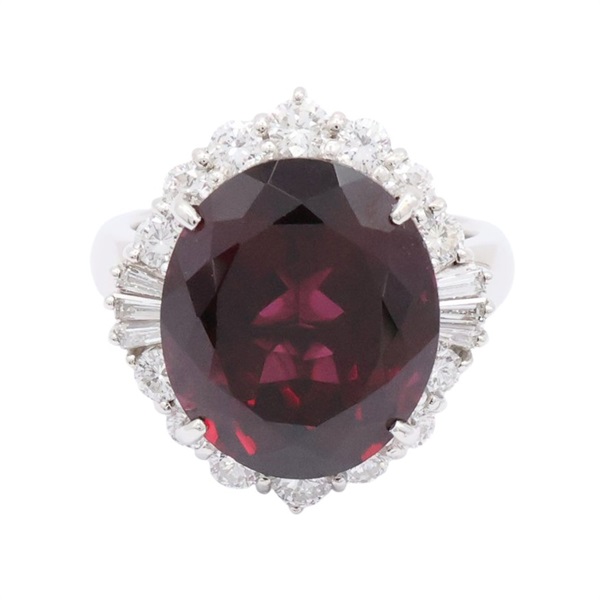 PT900鉑金 石榴石 戒指【JEWELRY 無品牌珠寶】