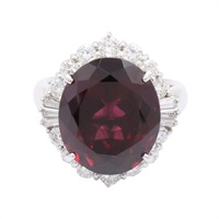 PT900鉑金 石榴石 戒指【JEWELRY 無品牌珠寶】