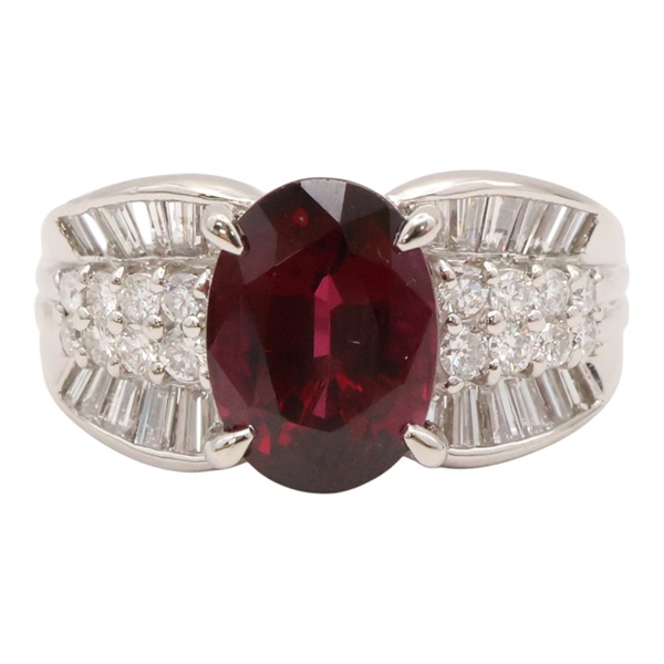 PT900鉑金 石榴石 戒指【JEWELRY 無品牌珠寶】