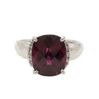 PT1000鉑金 石榴石 鑽石 戒指【JEWELRY 無品牌珠寶】 Garnet 9.3g