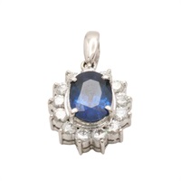 PT900鉑金 藍寶石 墜飾【JEWELRY 無品牌珠寶】