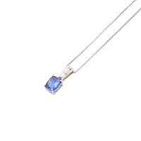 18K白金 坦桑石 鑽石 項鍊【JEWELRY 無品牌珠寶】 Tanzanite 3.7g