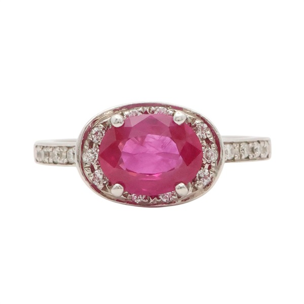 紅寶石 PT900鉑金 鑽石 戒指【JEWELRY 無品牌珠寶】