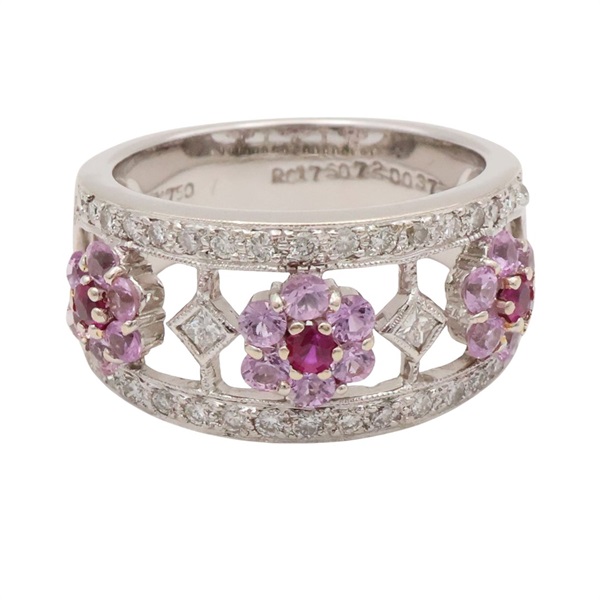 18K白金 紅寶石 鑽石 戒指【JEWELRY 無品牌珠寶】
