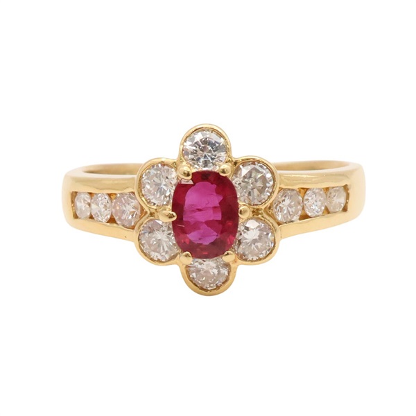 18K黃金 紅寶石 鑽石 戒指【JEWELRY 無品牌珠寶】 Ruby 3.6g