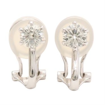 PT900鉑金 鑽石 夾式耳環【JEWELRY 無品牌珠寶】 Diamond 3.8g
