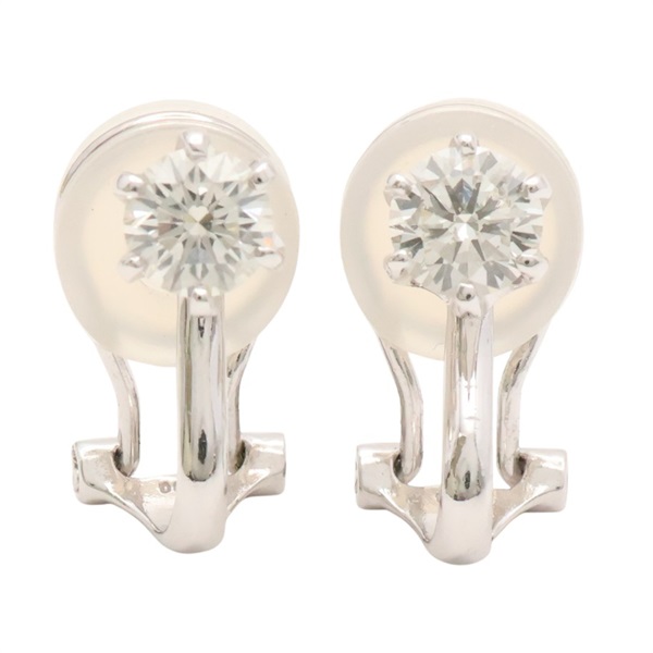 PT900鉑金 鑽石 夾式耳環【JEWELRY 無品牌珠寶】 Diamond 3.8g