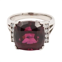 石榴石 Pt900鉑金 戒指【JEWELRY 無品牌珠寶】