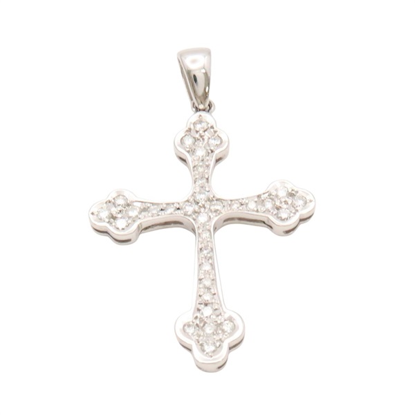 18K白金 十字架 墜子【JEWELRY 無品牌珠寶】