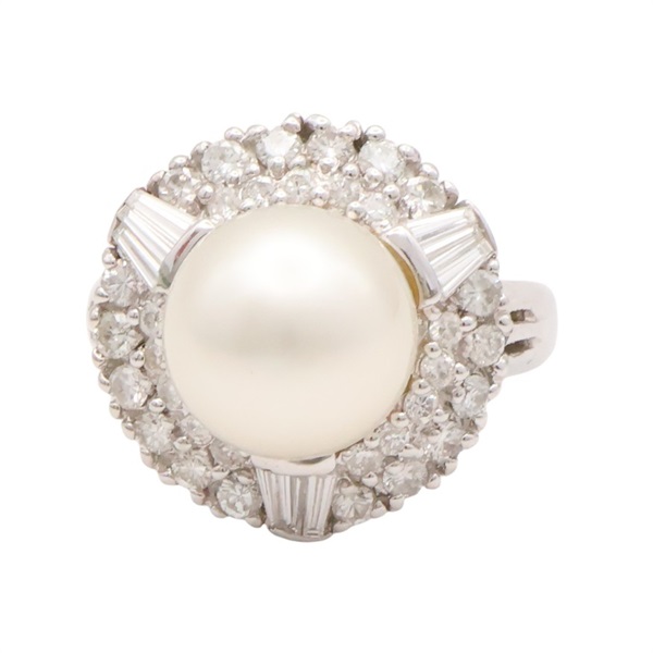 PT900鉑金 珍珠 鑽石 戒指【JEWELRY 無品牌珠寶】