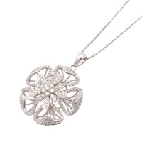 18K 白金 鑽石 項鍊【JEWELRY 無品牌珠寶】