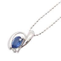 18K白金 藍寶石 鑽石 項鍊【JEWELRY 無品牌珠寶】 Sapphire 2.1g