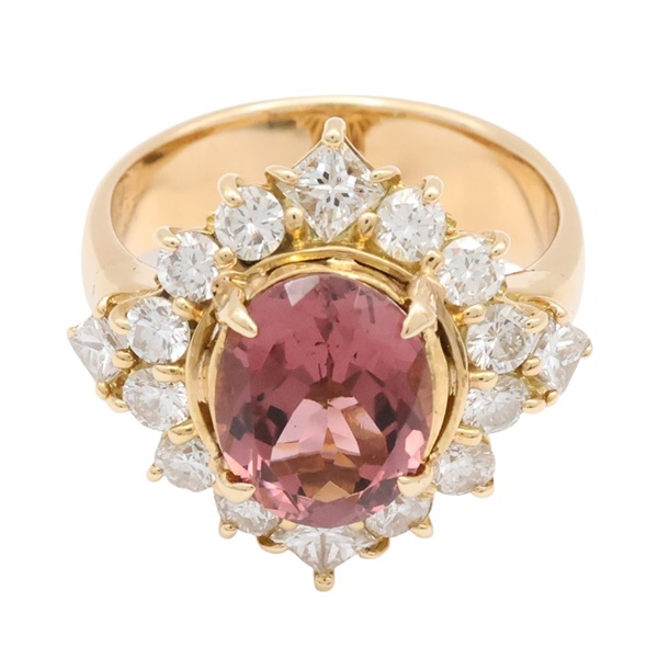 JEWELRY 無品牌珠寶 碧璽石 鑽石 18K黃金戒指