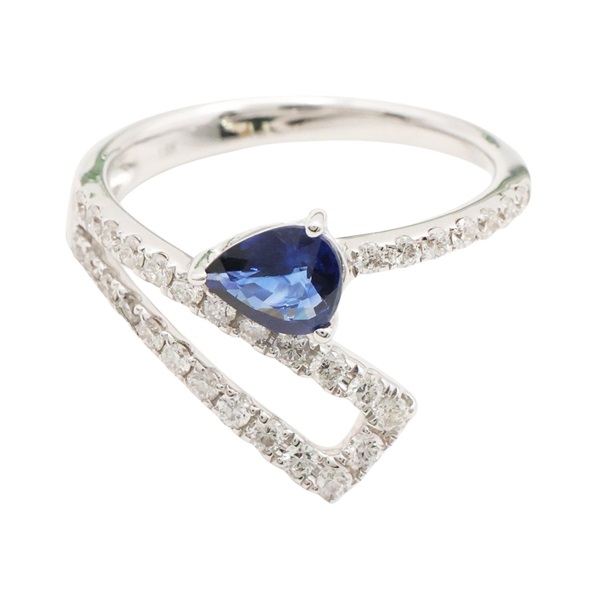 JEWELRY 無品牌珠寶 藍寶石 鑽石 18K白金戒指 Sapphire 3.3g