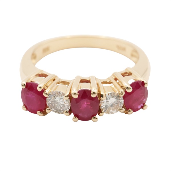 JEWELRY 無品牌珠寶 #55 戒指 14K黃金 紅寶石 鑽石 Ruby 4.3g