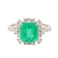 JEWELRY 無品牌珠寶 祖母綠 鑽石 PT900鉑金 戒指