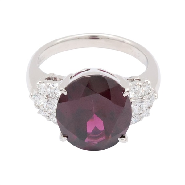 JEWELRY 無品牌珠寶 石榴石 鑽石 PT900鉑金 戒指