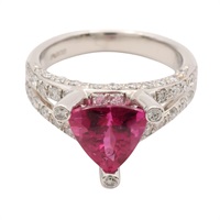 JEWELRY 無品牌珠寶 紅寶碧璽 鑽石 PT900鉑金 戒指
