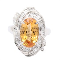 JEWELRY 無品牌珠寶 托帕石 鑽石 PT900鉑金 戒指