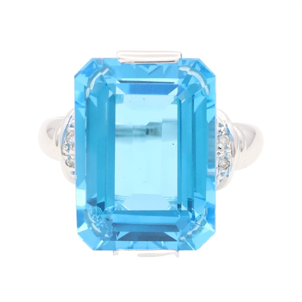 JEWELRY 無品牌珠寶 藍色托帕石 18K白金 戒指