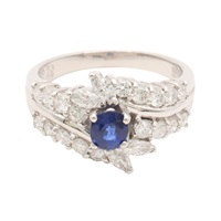 JEWELRY 無品牌珠寶 藍寶石 鑽石 PT900鉑金 戒指