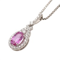 JEWELRY 無品牌珠寶 粉紅色藍寶石 鑽石 PT850/PT900 鉑金 項鍊