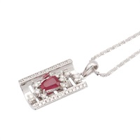 JEWELRY 無品牌珠寶 紅寶石 鑽石 18K白金 項鍊