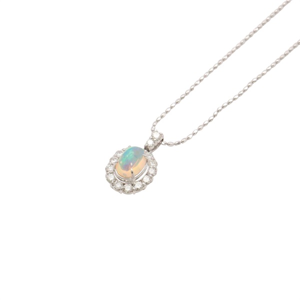 JEWELRY 無品牌珠寶 歐泊 鑽石 18K白金項鍊 Opal 6.5g