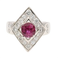 JEWELRY 無品牌珠寶 紅寶石 鑽石 PT900鉑金 戒指