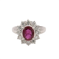 JEWELRY 無品牌珠寶 紅寶石 鑽石 PT900鉑金戒指 Ruby 7.1g