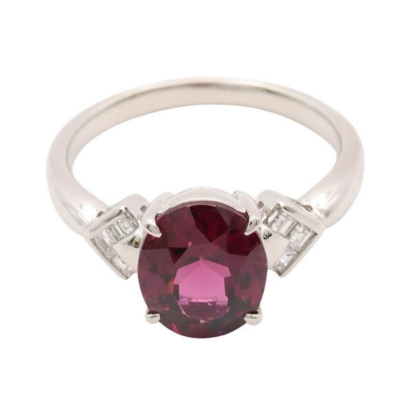 JEWELRY 無品牌珠寶 石榴石 鑽石 PT900鉑金 戒指