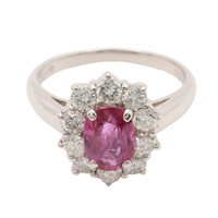 JEWELRY 無品牌珠寶 紅寶石 鑽石 PT850鉑金 戒指