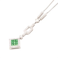 JEWELRY 無品牌珠寶 沙弗萊石 鑽石 18K白金 項鍊
