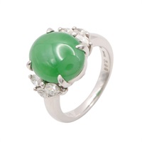 JEWELRY 無品牌珠寶 戒指 #51 翡翠 鑽石 PT900鉑金 Jade  8.6g
