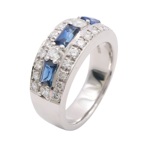 JEWELRY 無品牌珠寶 戒指 #53.5 藍寶石 鑽石 PT900鉑金 Sapphire 13.4g