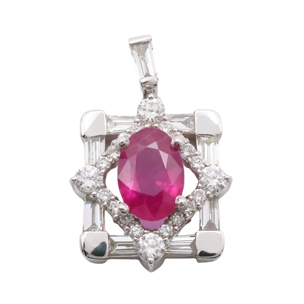 JEWELRY 無品牌珠寶 吊墜 紅寶石 鑽石 PT900鉑金 Ruby 4.5g