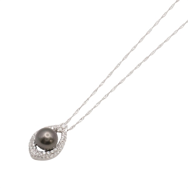 JEWELRY 無品牌珠寶 項鍊 大溪地黑珍珠 鑽石 18K白金 Tahitian Pearl 9.0g