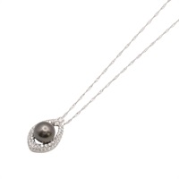 JEWELRY 無品牌珠寶 項鍊 大溪地黑珍珠 鑽石 18K白金 Tahitian Pearl 9.0g