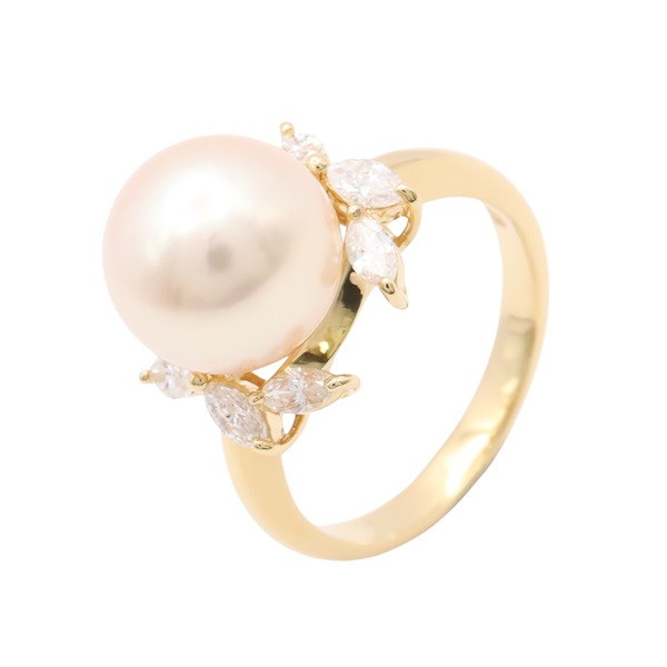 JEWELRY 無品牌珠寶 戒指 #53 珍珠 鑽石 18K黃金 Pearl  6.2g