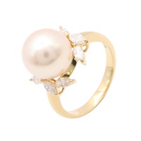 JEWELRY 無品牌珠寶 戒指 #53 珍珠 鑽石 18K黃金 Pearl  6.2g