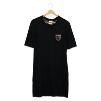 黑色 羊毛 T恤 短袖 洋裝 34 P46568K05822