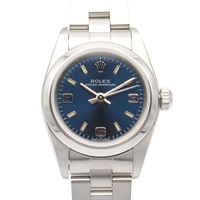 銀 藍色 不鏽鋼 Oyster Perpetual 蠔式 自動上鍊 腕錶 76080/#F(2004)